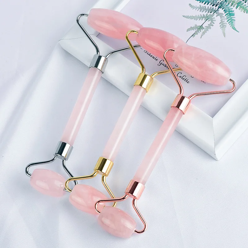 

Rose Crystal Jade Roller Face Slimming Massager Face Lifting Natural Jade Stone Facial Massage Roller Skin Care Beauty Set Box