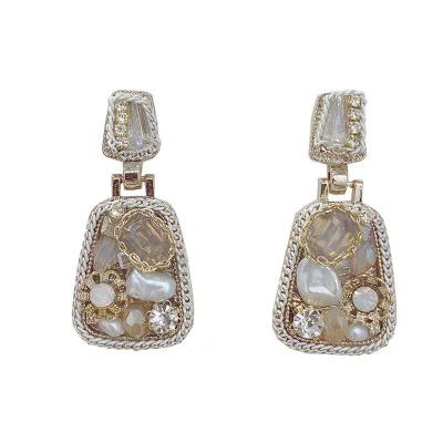 

Bohemia 925 Sterling Silver Jewelry Earring Diamond Earring, Gold