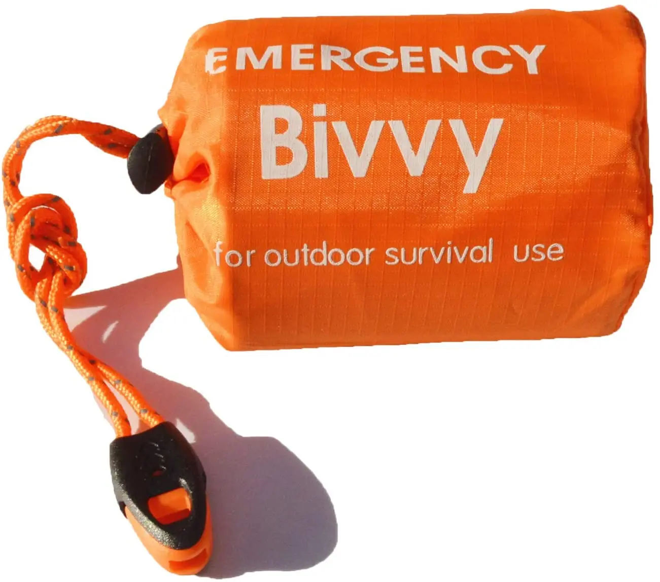 

BIVVY Emergency Sleeping Bag with Survival Whistle, Orange