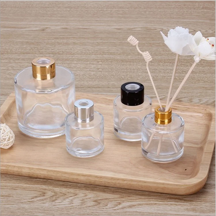 

50ml 100ml 150ml 200ml Home fragrance Empty cylinder aromatherapy glass reed diffuser bottle with screw lid