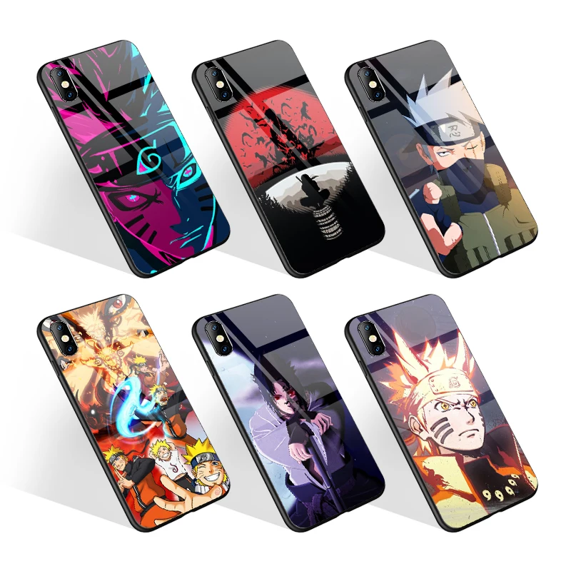 

Custom Print Anime Manga Phone Cases for iPhone 13 12 11 Pro XR XS MAX Tempered Glass TPU Cover for S21 S20 Back Cover, Black