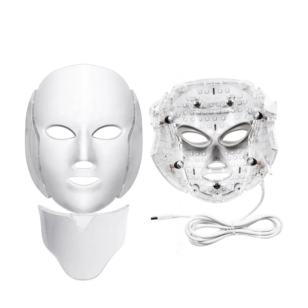 

Home Use 7 Colorful PDT Led Light Therapy Beauty LED Face Mask with neck