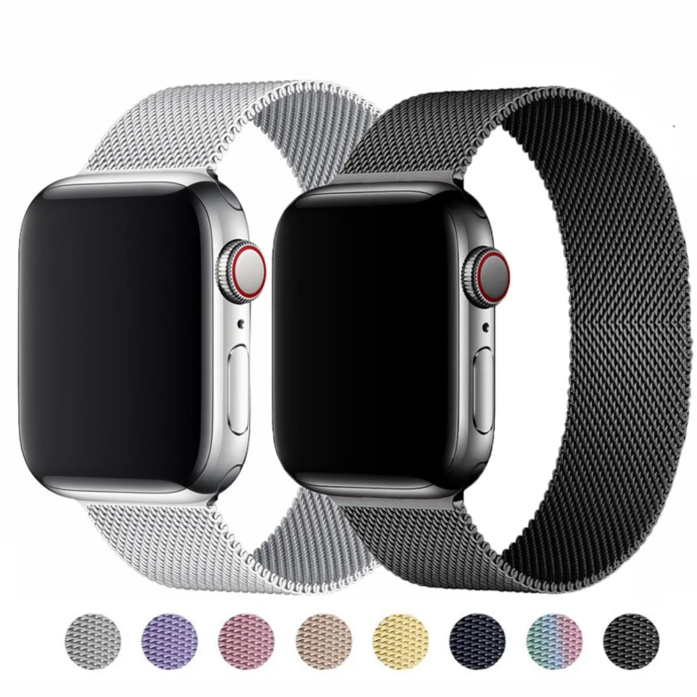 

Metal Strap For i watch band 45mm 41mm For i Watch Series 45mm 41mm Stainless Steel Bracelet Magnetic loop For i watch 7 series