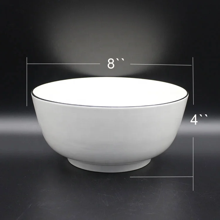 

8" Porcelain Bowl Good Quality Custom White Fine Bone China Udon 6'' Noodle Ceramic Rice Ramen Surface Bowl, According to customer requirements