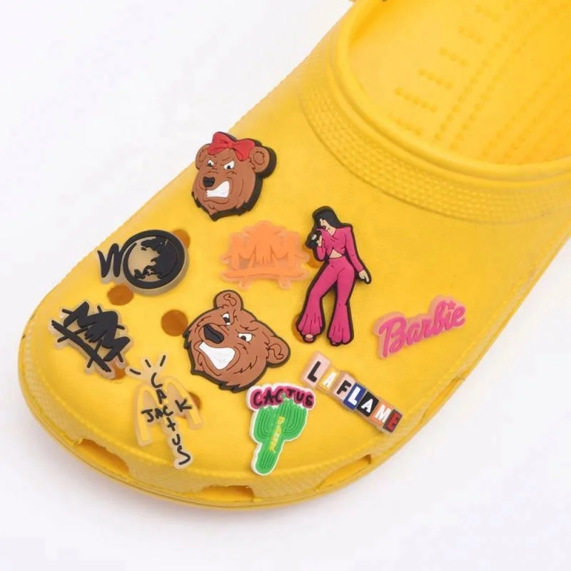 

Custom soft PVC cartoon flower charm for designer shoes, Panton color card