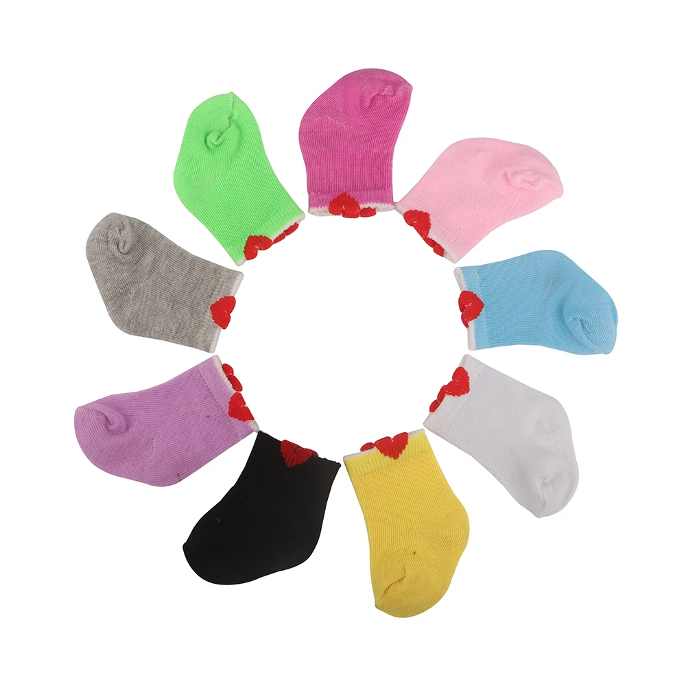 

Fashion red heart style polyester doll socks mini size 18 inch doll socks