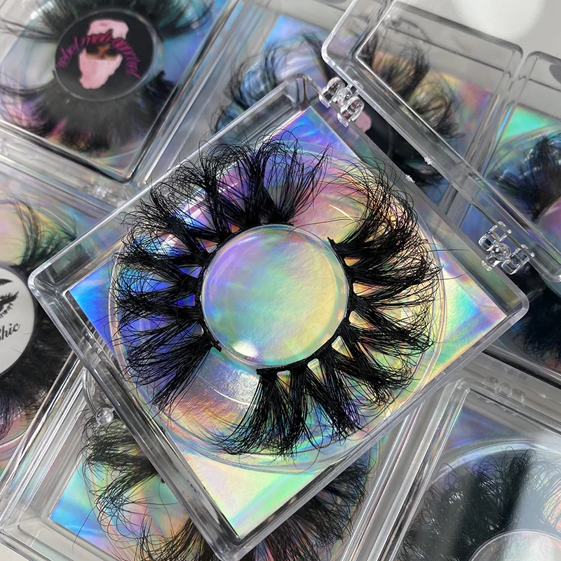 

Fluffy lashes3d wholesale vendor 25mm eyelash vendor customized packaging boxes Full Strip Lashes