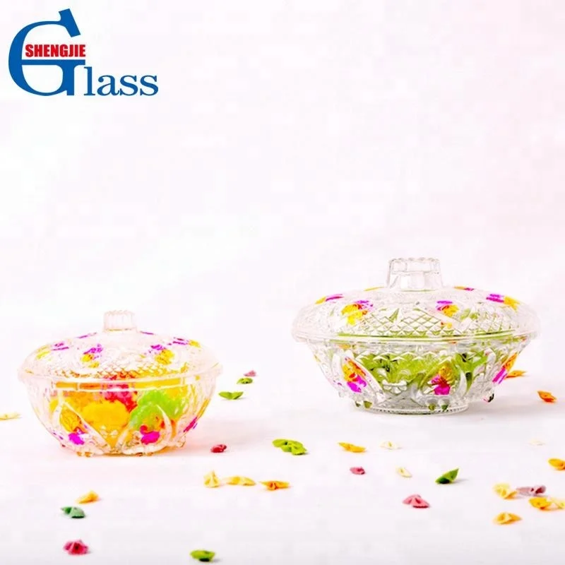 

Decorative Wedding Candy Bowl Glass With Glass Lids, Clear