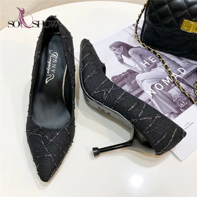 

Fashionable Commuting Lady Shoes Simple Design Pure Color PU Women High Heels