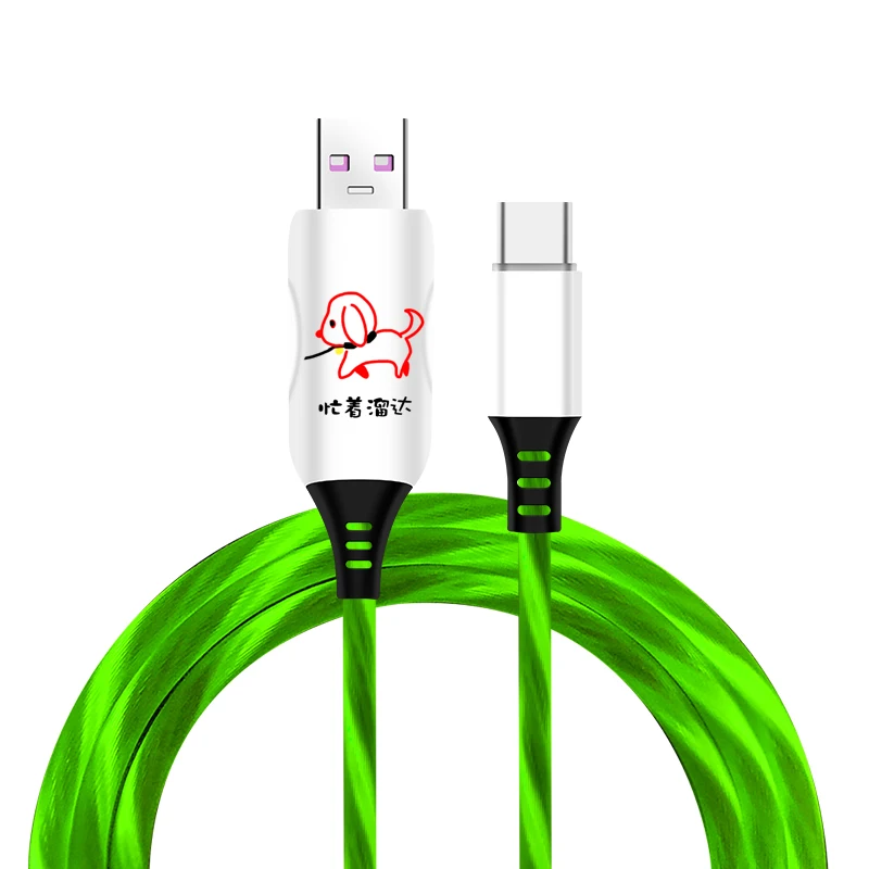
USB cable pure copper core super fast charging USB line low price sample free iphone/android/type-C usb cable with led light 