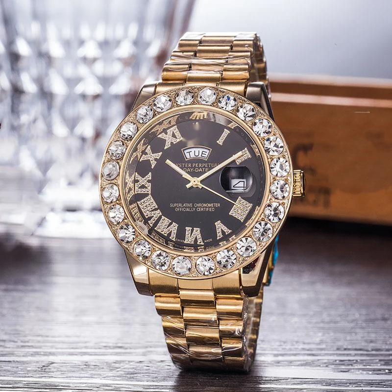 

NEW ORIGINAL Diamond Bezel Watch Christmas Gift Set Iced Out Watch Diamond