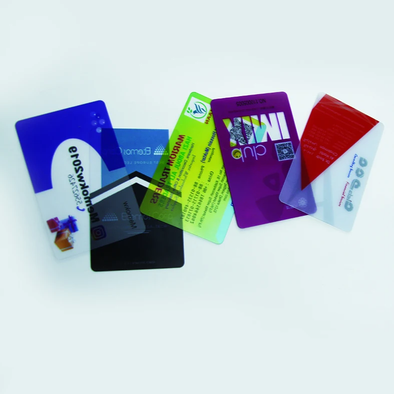 

MDT OC6 clear Transparent card in plastic pvc, Cmyk color or pantone color