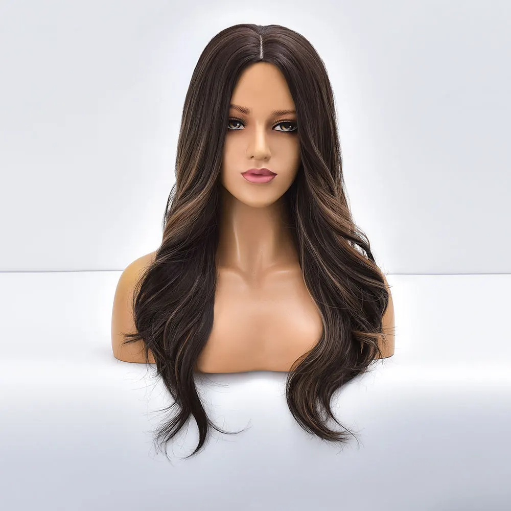 

New Arrival Extension Wigs Brazilian Ombre Gradient Color 60CM Long Wavy Curly Hair Wig, Brown