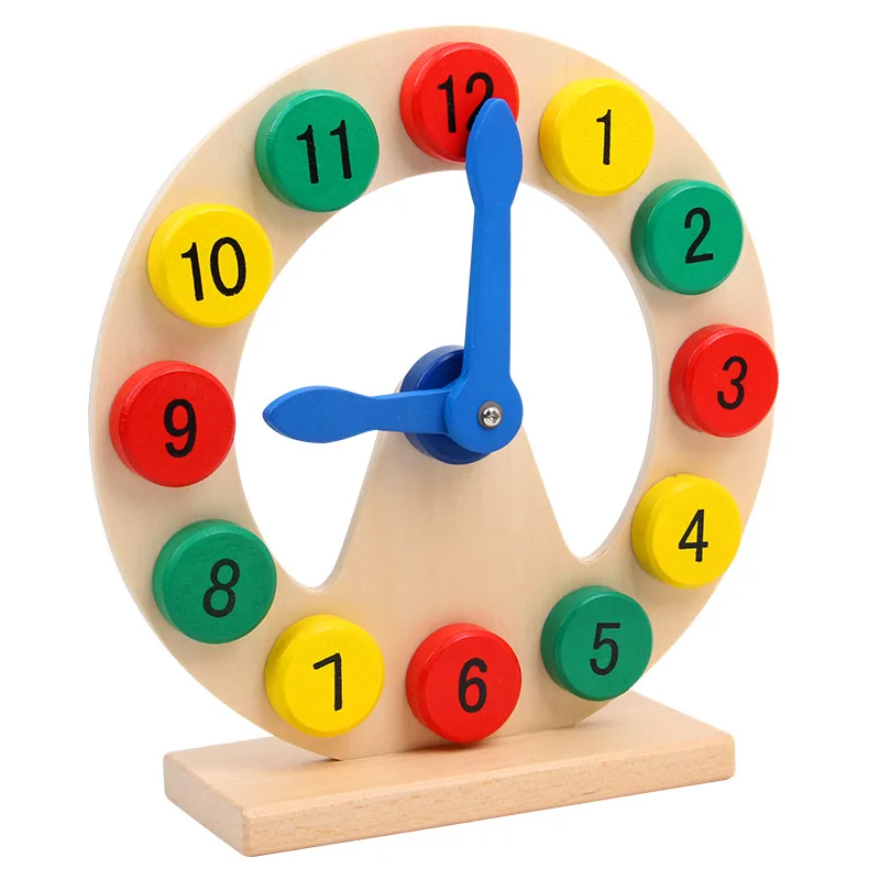 

Children's Maria Montessori wooden clock toys second cognition colorful clock toys early childhood pre-school Educational Aids