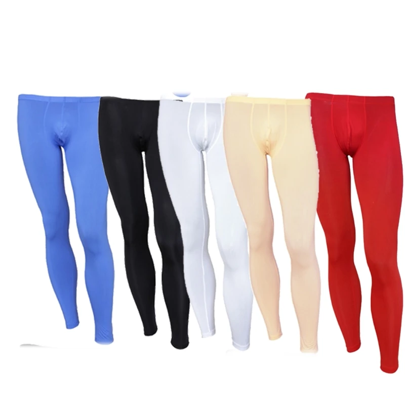 

Hot Sale Mens Thin Ice Silk Compression Trousers Long Johns Leggings Pants Underwear