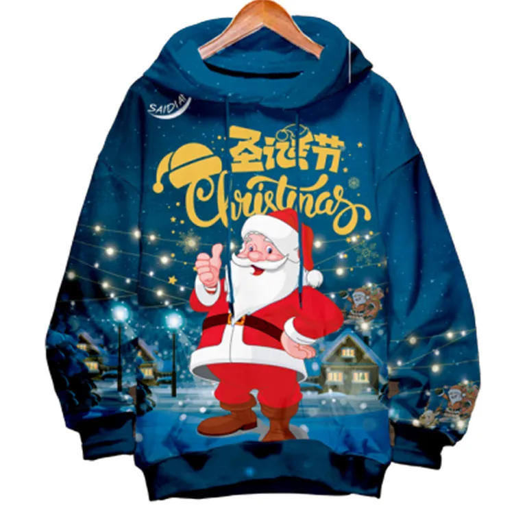 

Custom high quality printing christmas jumpers hoodie family clothes sublimation fleece hoody mens, Customized color