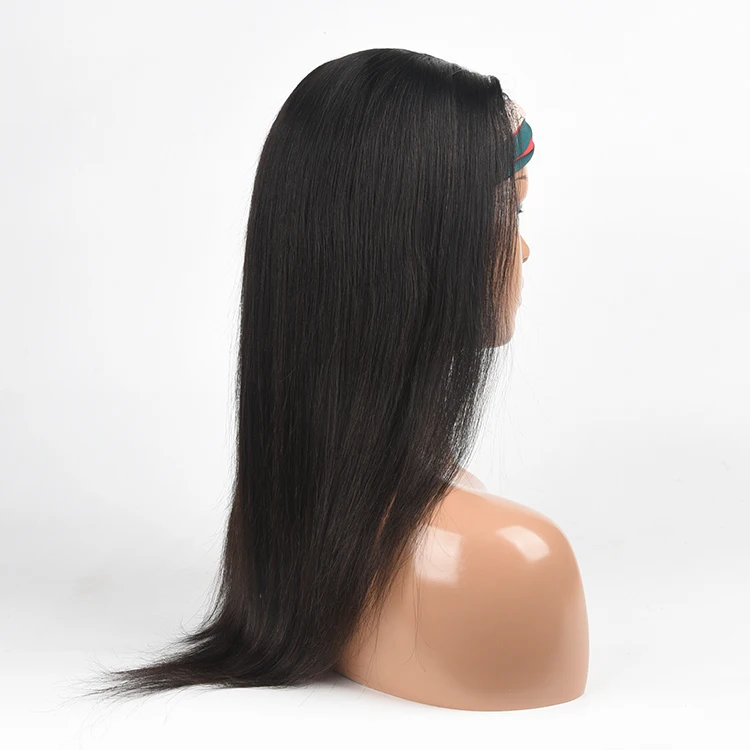 

100% Human Hair 18 inch straight hair 130% Density Lace Front Wig, Brazilian Hair Natural Wavy ST Lace Front Wig