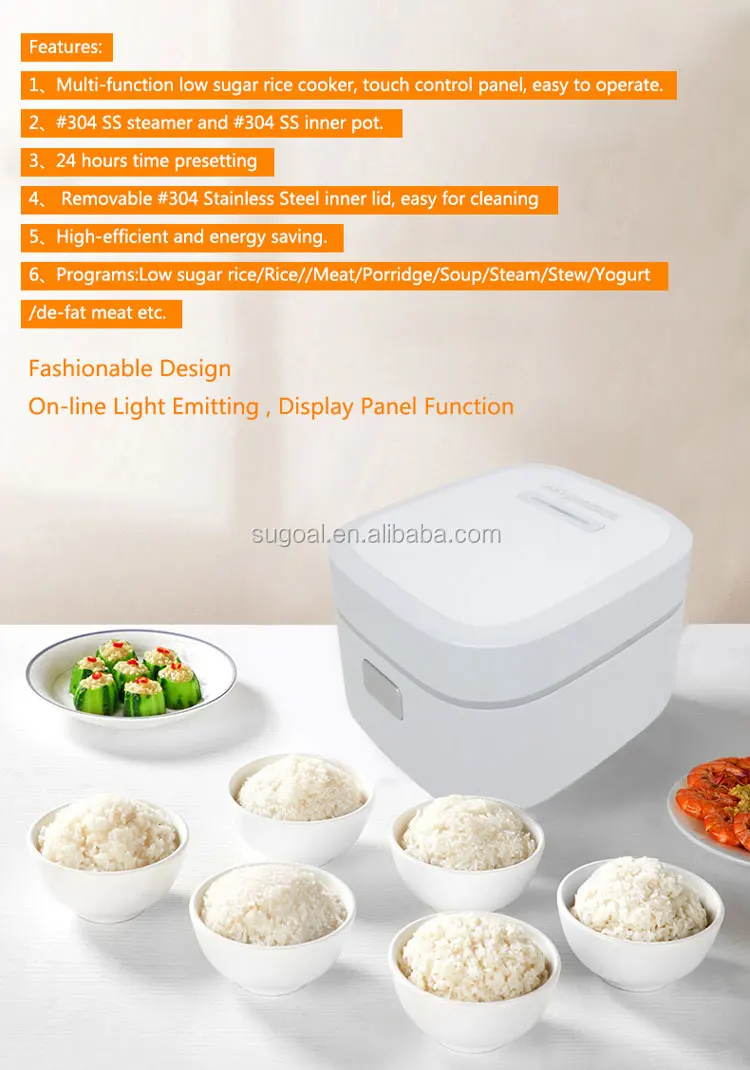 2020 Low Sugar Rice Cooker For Diabetic Multifunction Double Stainless