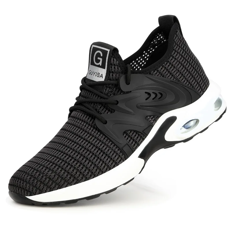 

Shock outsole Puncture Proof Work Construction Breathable Light weight Safety Shoes, Grey