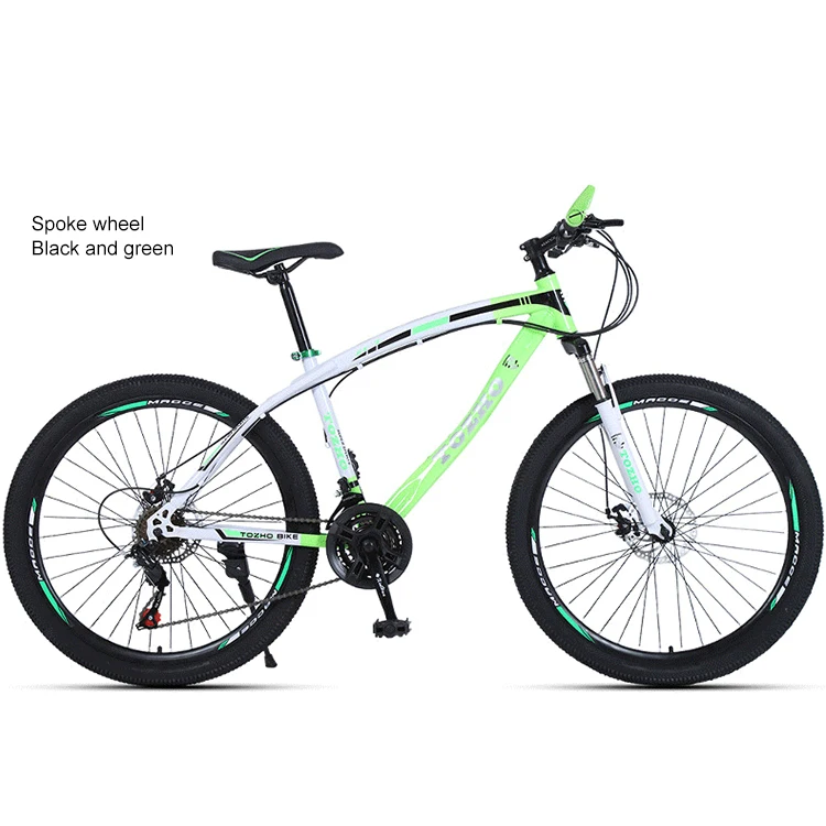 

Outdoor mountain bike adult off-road variable speed bicycle 24/26 inch 27 speed student bicycle, White red, white yellow, white green, white black