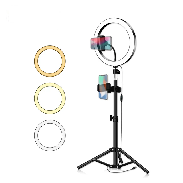 

Selfie Foldable Makeup 6Inch 10 Inch Led Ring Tik Tok Rings With Tripod led ring light with stand, 2700-6500k