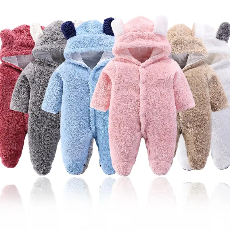 

2021 wholesale kids clothing sets babi winter overalls cute infant dress onesie velvet newborn boys' girls' clothes baby rompers