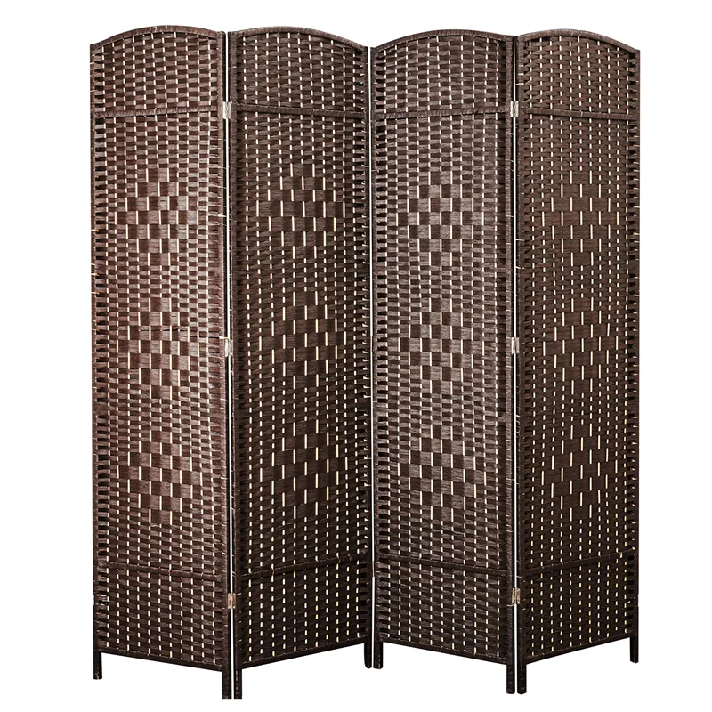 

High quality customized hotel decorative colorful paper rope knitted folding screen room dividers