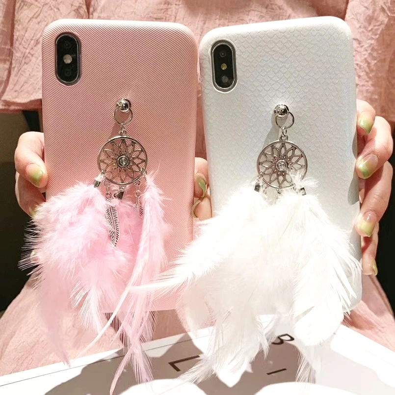 

Free Shipping Feather Phone Case for IPhone 12 11 Pro Max XS Max XR X 6 6S 7 8 Plus Soft Wing Tail Plume Mobile Phone Cover