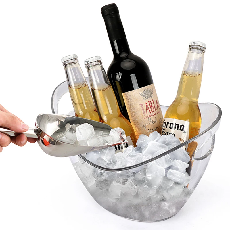 

Customized High Quality Party Oval Ship Shape Wine Champagne Acrylic Plastic Beer Ice Bucket, Red, blue, black or customized