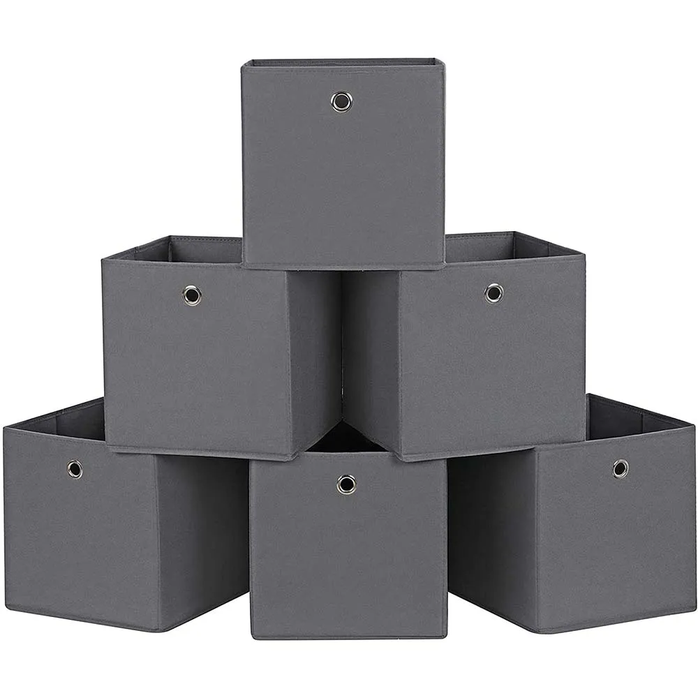 

Non Woven Fabric Storage Cue Bin Set of 6 for cabinet Foldable Fabric Covered Storage Boxes