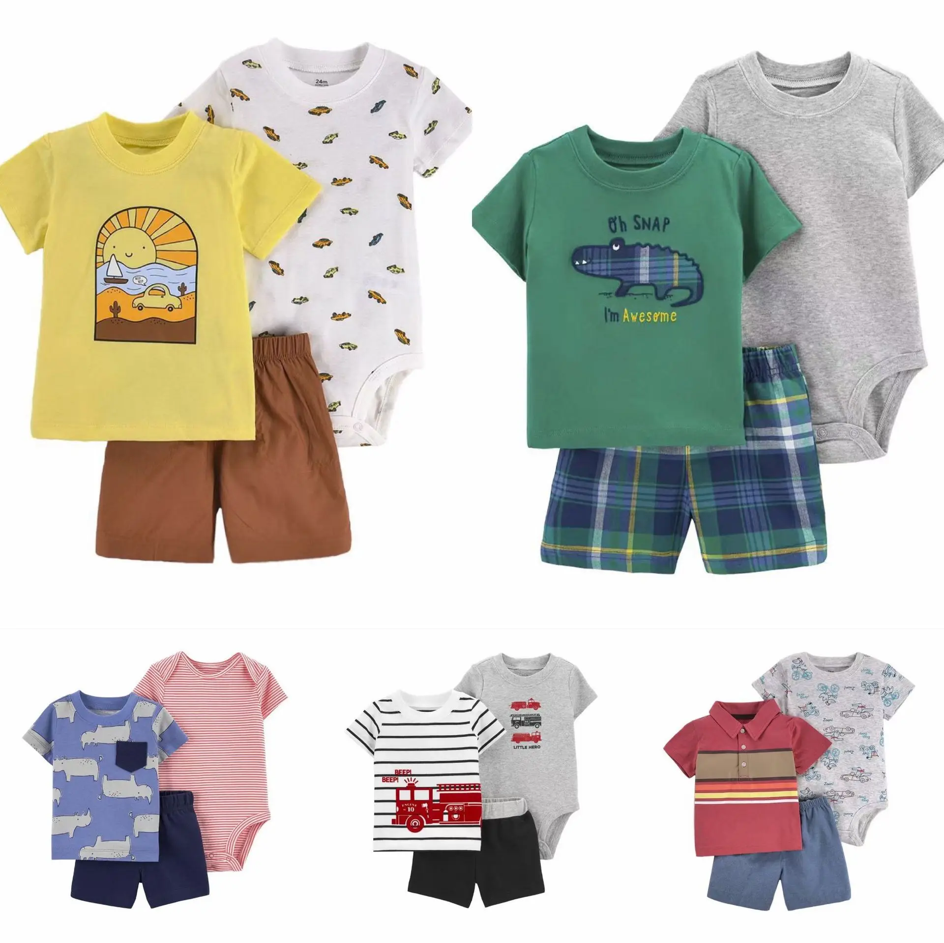 

High Quality Wholesale Baby Boys' Clothing Set Infant Baby Toddler 100% Cotton Clothes
