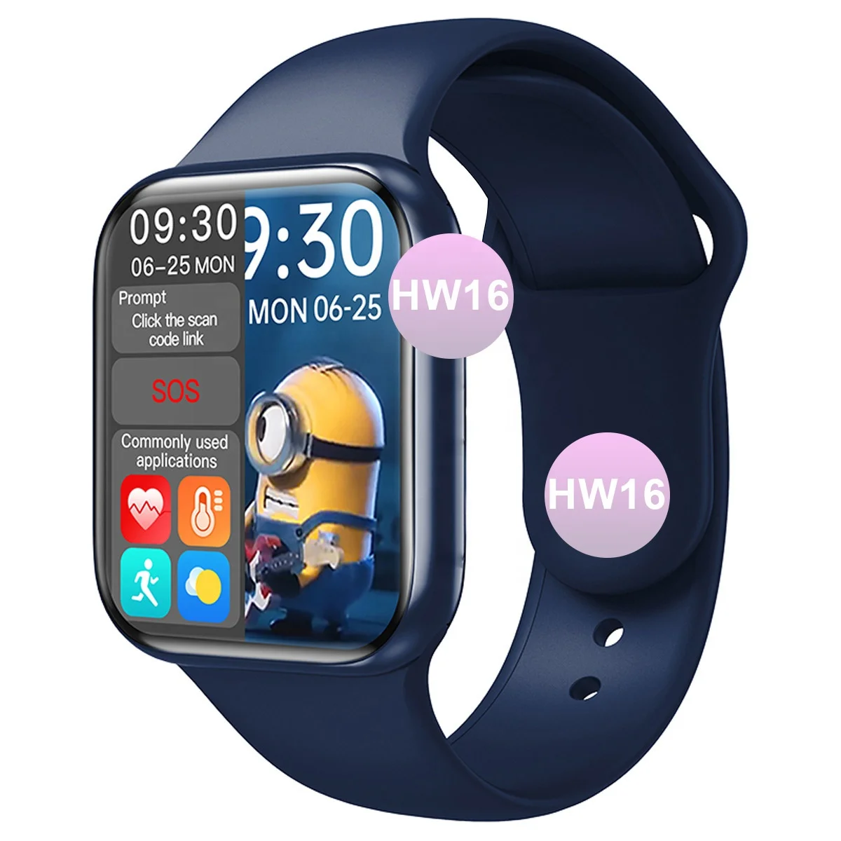 

HW16 Smart Watch IP67 Waterproof Health Fitness Tracker Blood Pressure Heart Rate Sport Bracelet Smartwatch for Women/Men