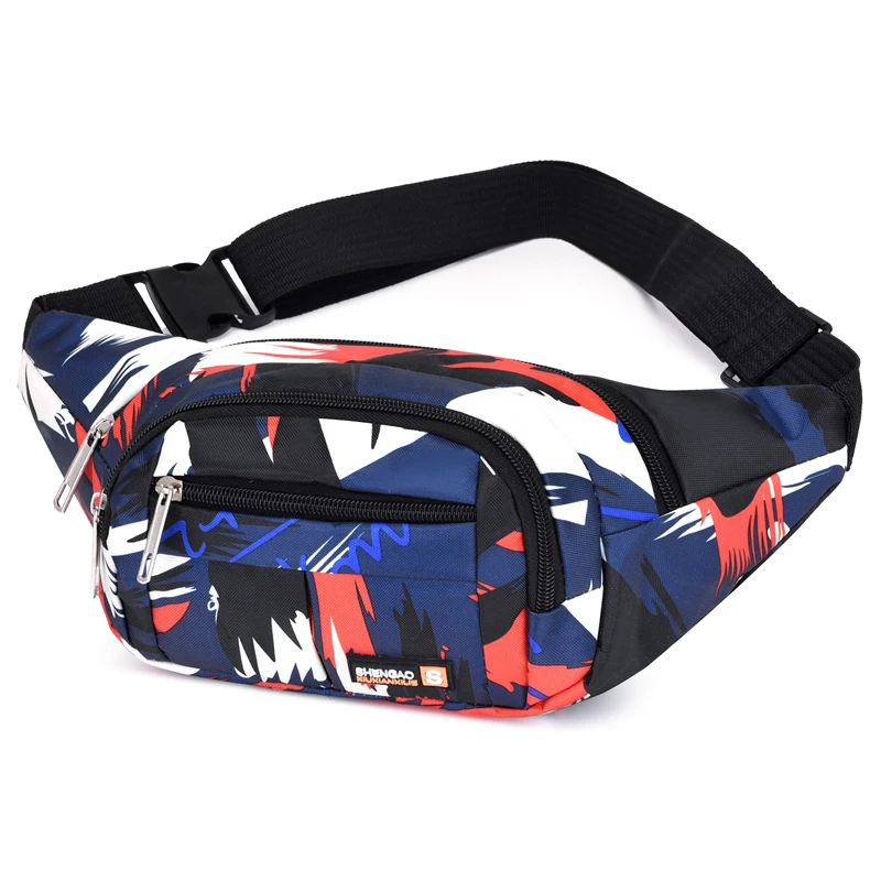 

Factory wholesale fashion stylish designer fanny packs custom logo men sport outdoor mobile phone waist bag