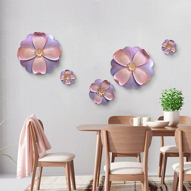 

High Quality  3D Fashion Color Flower Home Decor,Handmade Resin Wall Decoration For Living Room