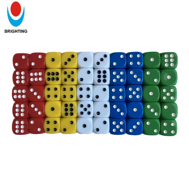 

16mm D6 Round Corner Colored Casino Dice For Board Game