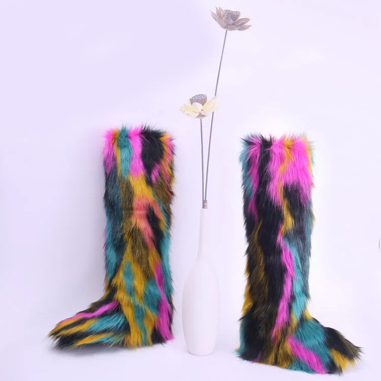

wholesale 2020 fashion fur over the knee thigh high platform bearpaw boots shoes women
