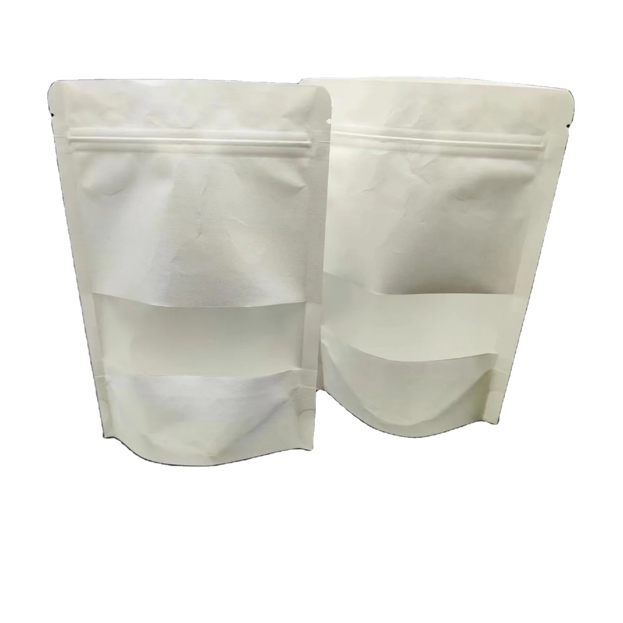 

Kraft Packaging Bags Stand Up Pouch Ziplock Food Small Brown Paper Bag with Window