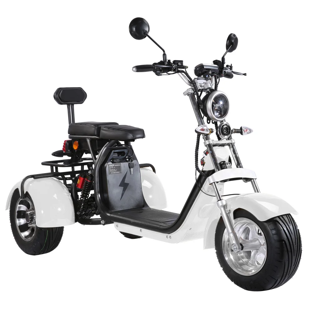 

2020 China Factory CITI Black Electric Coco Scooter 2000W Adult unfoldable 3 Wheel Electric City Scooters with Delivery Basket