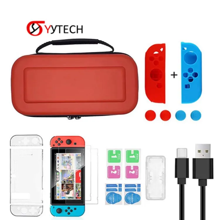 

SYYTECH 11 in 1 NS Game protection suit storage bag card box Type-C charging cable button Kit for Nintendo Switch Accessories