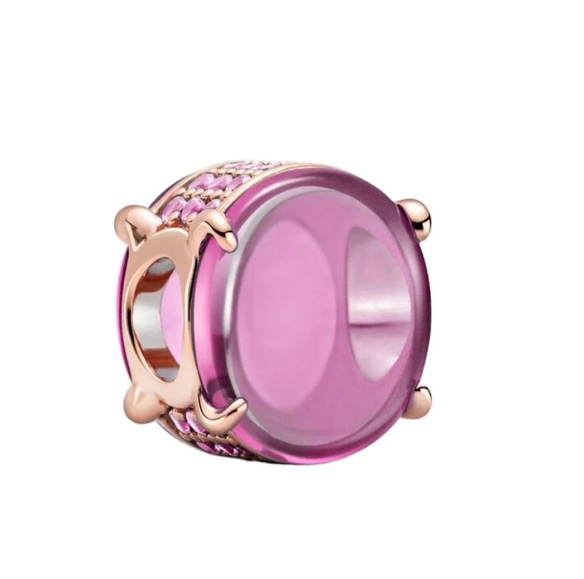 

Wholesale Fashion 925 Sterling Silver CZ Luxury Color stone Candy Heart Designer Charms For DIY Bracelet Bangle