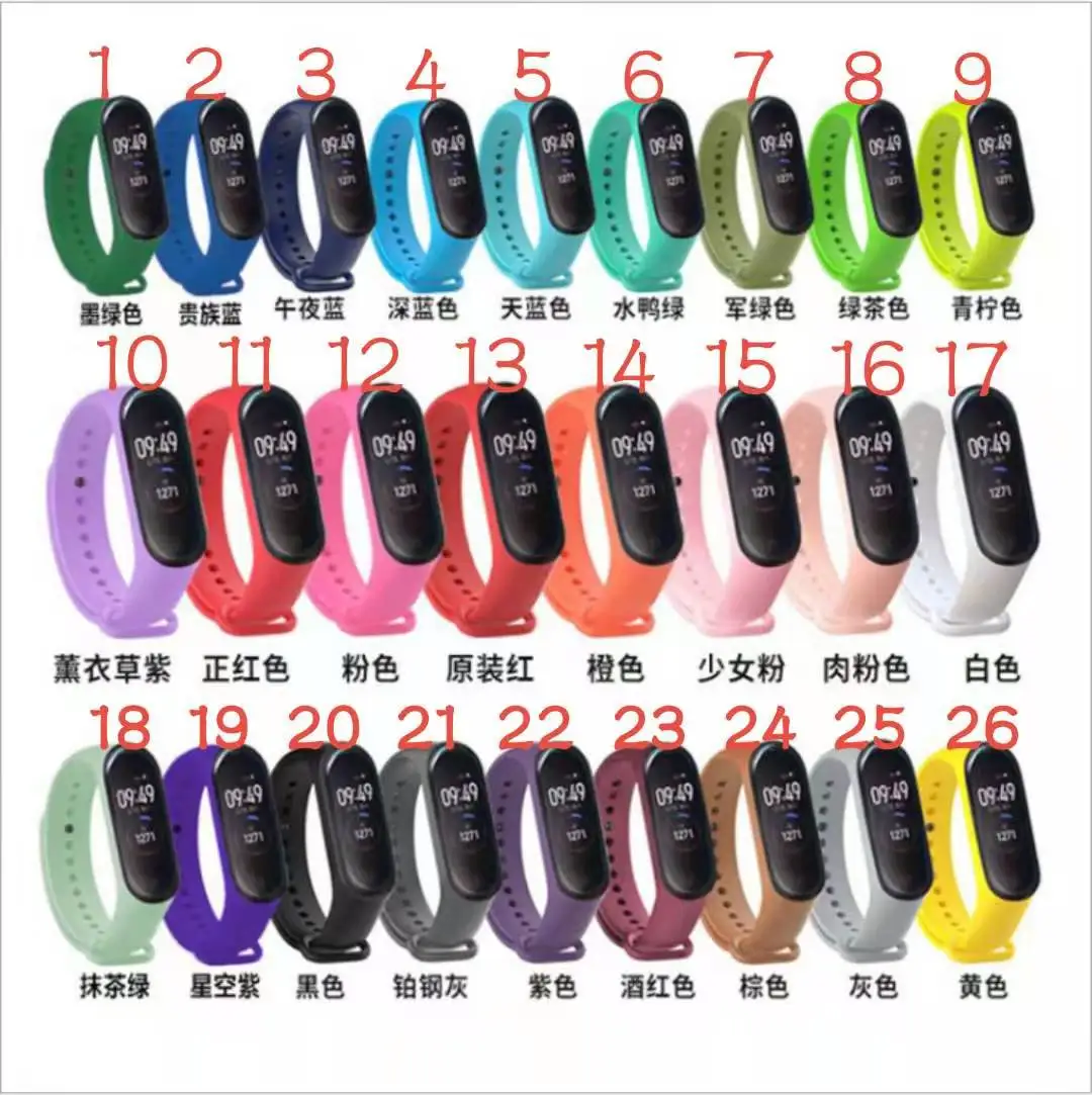 

2019 latest Hot Sale Smartwatch 26colors M4 Heart Rate Sleep Smart Band Color Screen Smart Bracelet M4, Blue, black, red, ect