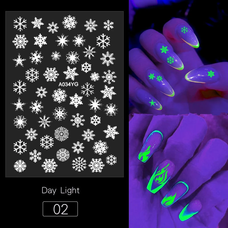 

JSM salon Halloween fluorescence butterfly snow flame Nail Sticker Reflections Self-Adhesive Foils DIY Nail Art