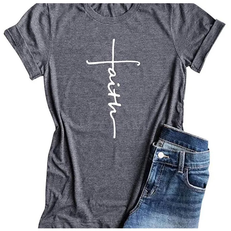 

Christian T Shirt Women Short Sleeve Tshirt Crew Neck Soft Cotton Custom Logo P Funny Faith Loose Fit Casual Jesus Tee