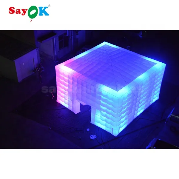 Sayok Square Shape Tent Camping Tent Inflatable LED Light Wedding Outdoor Inflatable Tent