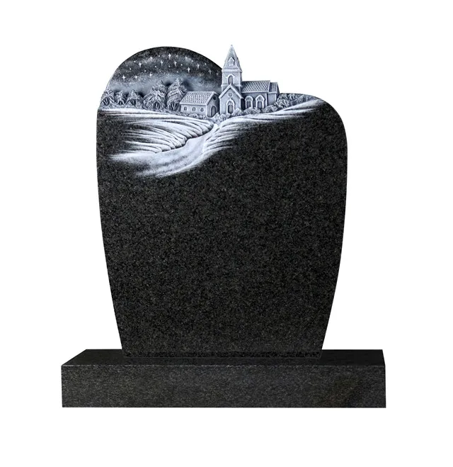 热卖印度黑色花岗岩墓碑纪念碑纪念平板与雕刻城堡雕像