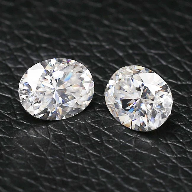 Oval Shape 3x2mm ~ 10x8mm Synthetic Gemstone White Color D VVS Jewelry Loose Stone Price  Moissanite Diamond