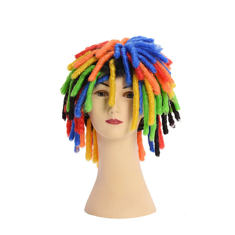 

Performance Props Funny Headgear Fans Human Wig Headgear Clown Hat Fashion Color Dirty Braid Wig