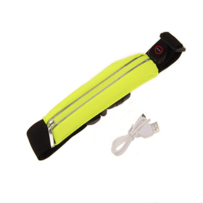 

LED Running Waist Belt - Reflective Fitness Gear Fanny Pack Bum Bag for Sports, Gym, Cycling, Walking, Jogging