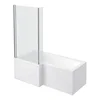 UK Design L Shaped Left/Right Hand Gloss White Acrylic Shower Bath