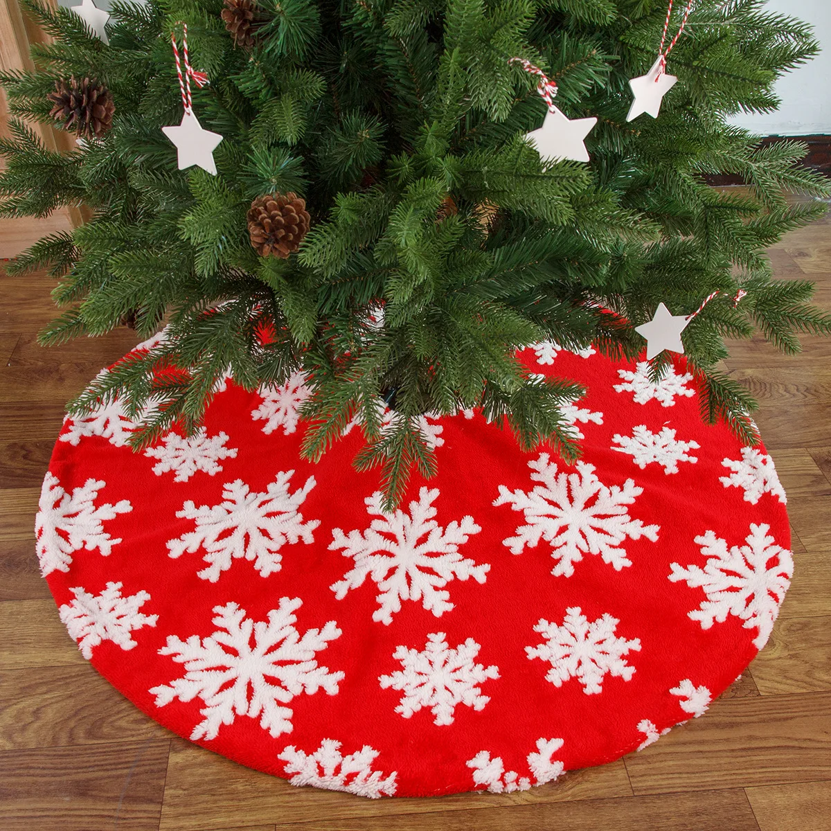 

KG Xmas In Stock Noel Navidad 35 Inch/48 Inch Plush Velvet Xmas Tree Skirt Large Christmas Tree Skirt For Holiday Decoration